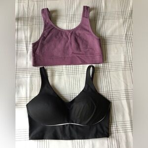 PINK Victoria's Secret Black and Purple Sports Bras